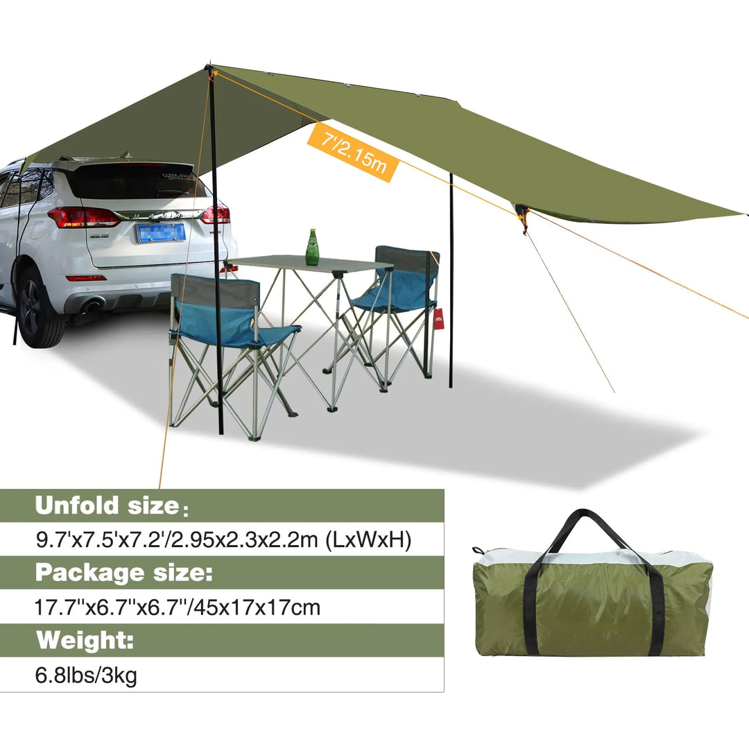REDCAMP Portable Waterproof Auto Canopy Camper Trailer Sun Shade - Redcamp
