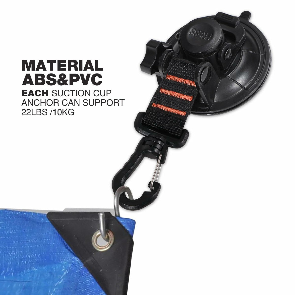 Heavy Duty Suction Cup Anchor with Securing Hook Tie Down