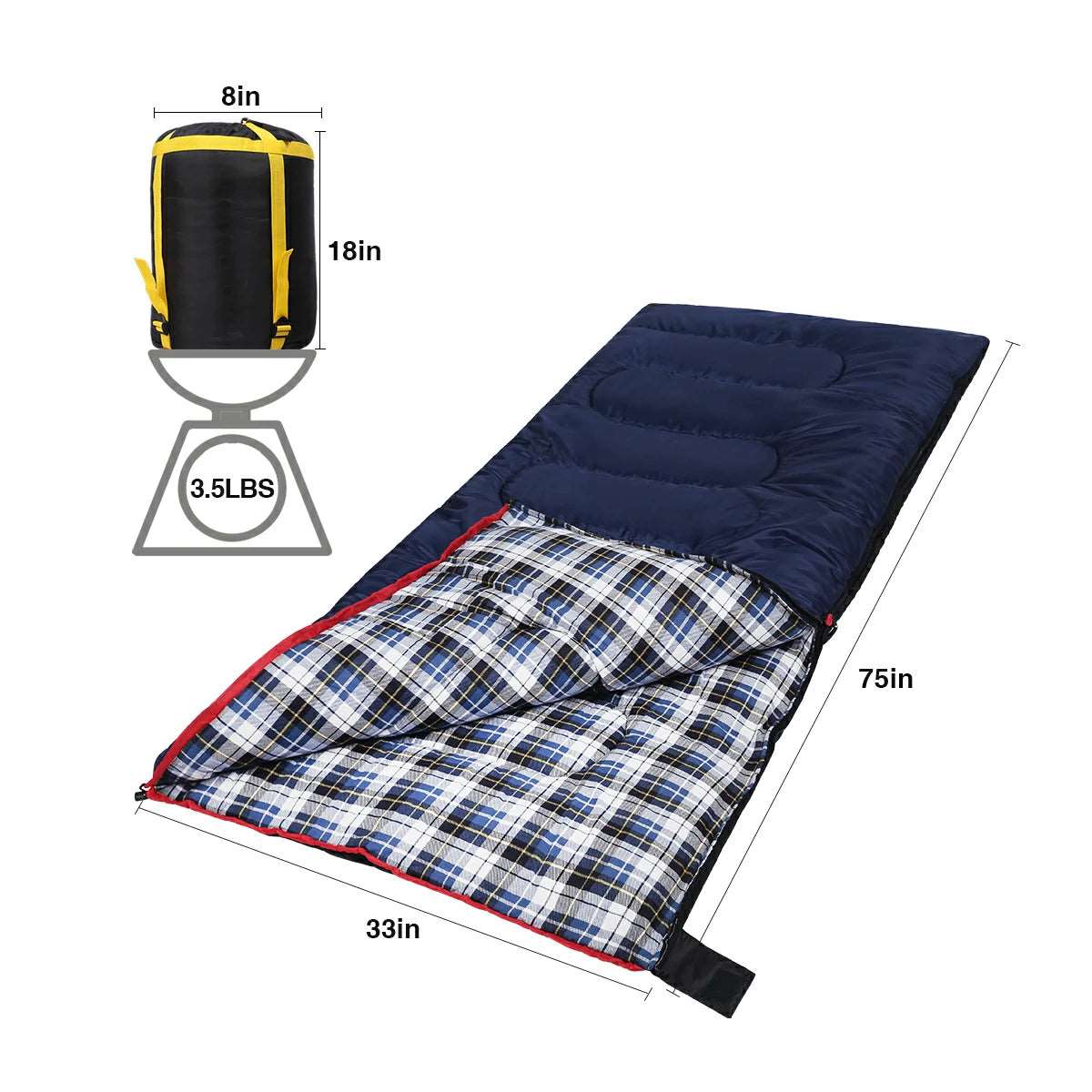 CottonFlannelSleepingBagforCamping