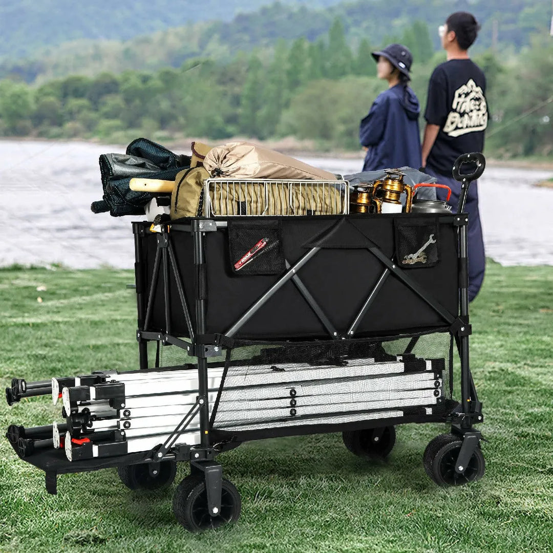Large Collapsible Double Decker Wagon, 450lbs Heavy Duty - Redcamp