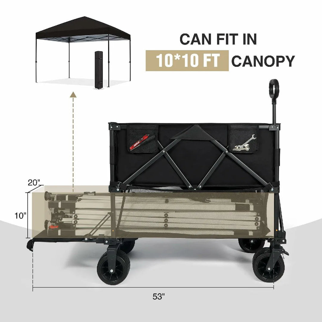 Large Collapsible Double Decker Wagon, 450lbs Heavy Duty - Redcamp