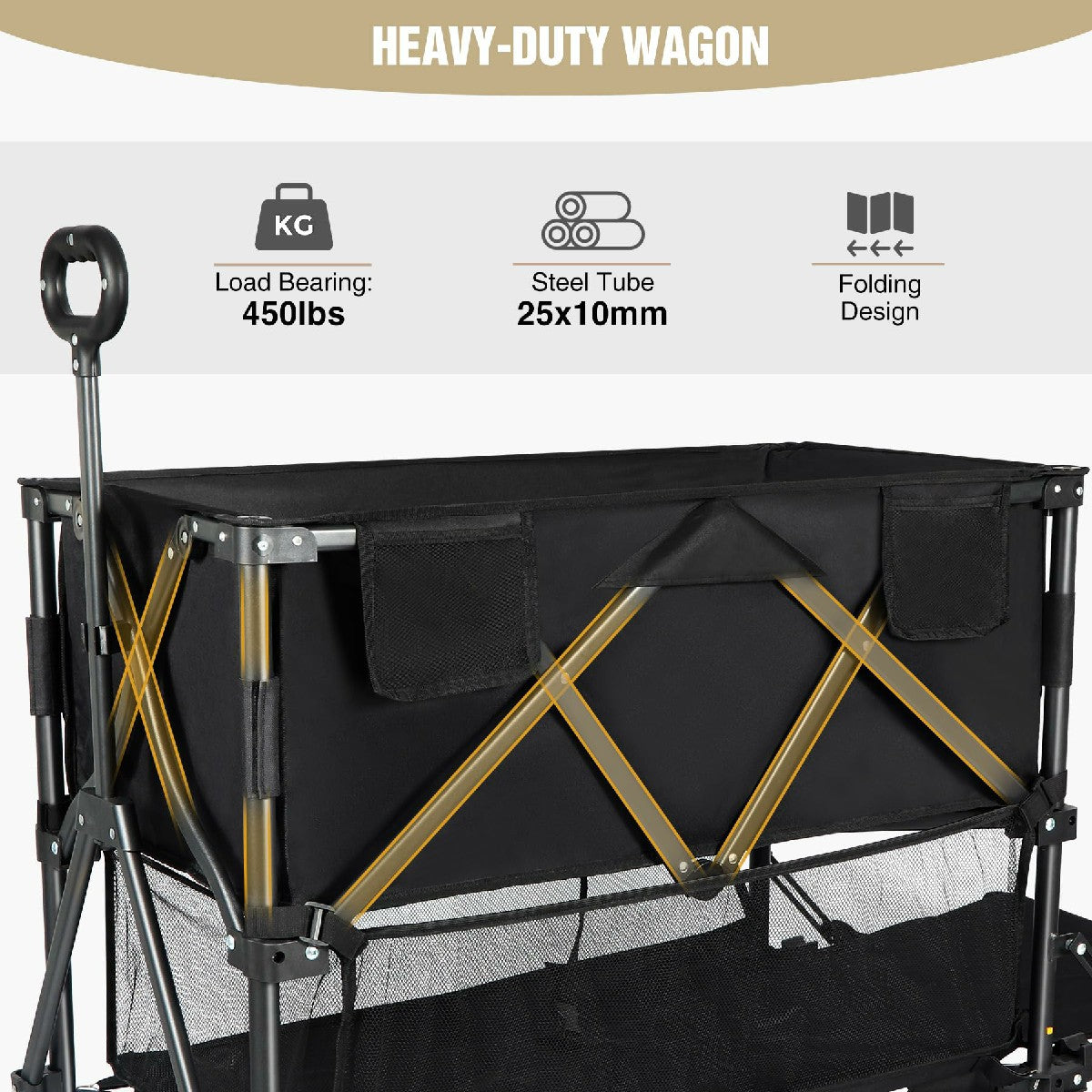 Large Collapsible Double Decker Wagon, 450lbs Heavy Duty