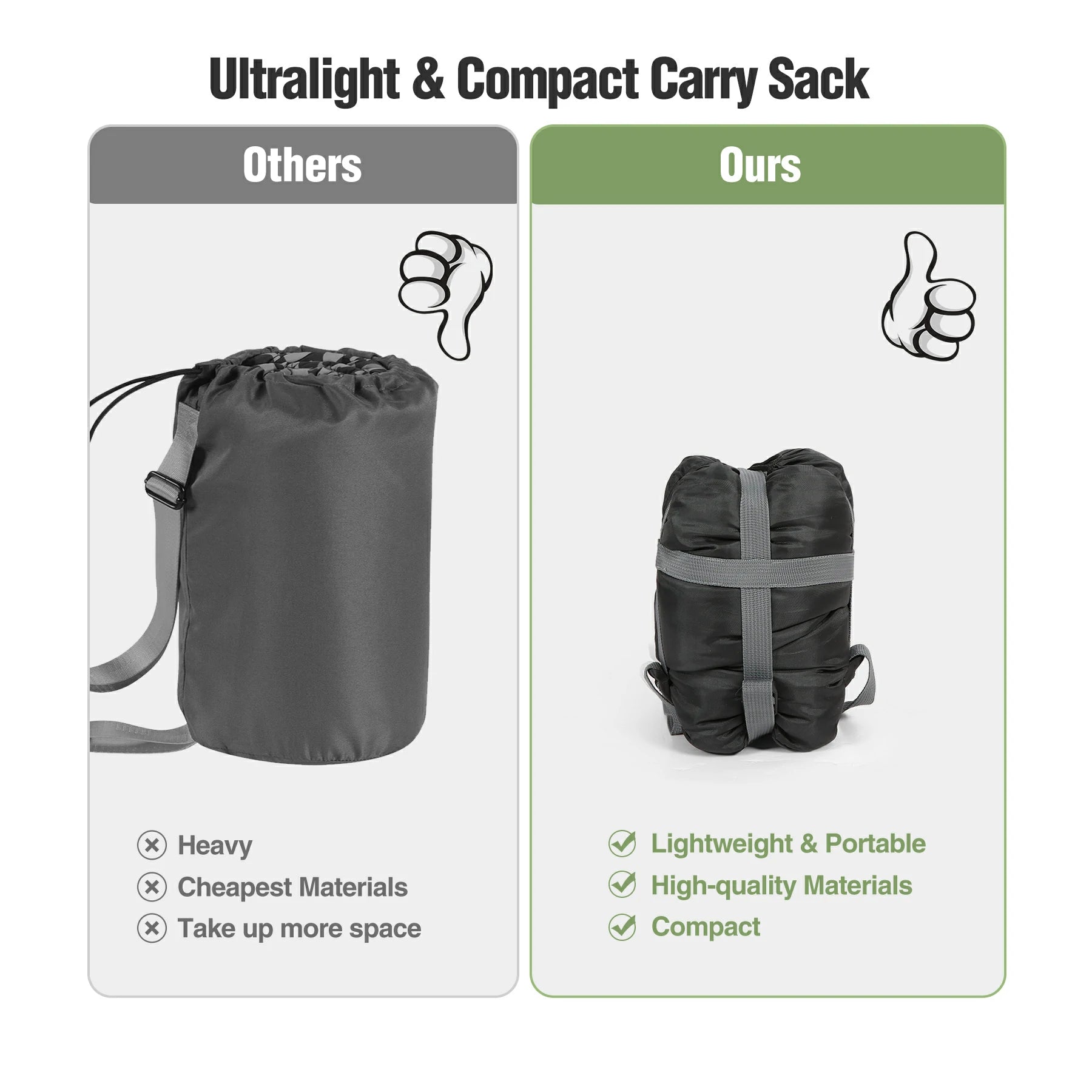 Oversized Ultralight Sleeping Bag for Backpacking