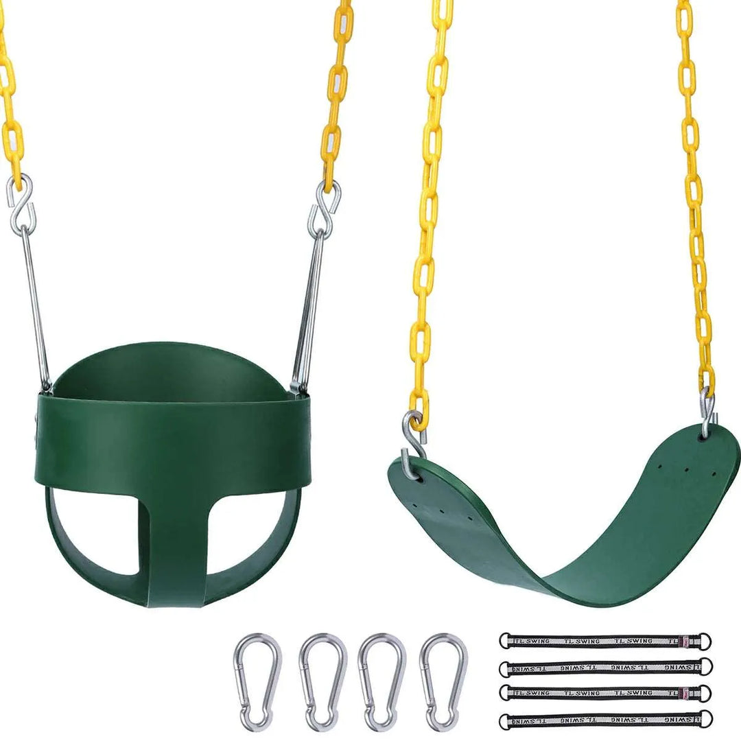 High Back Toddler Bucket Swing Seat with Coated Chains - Redcamp