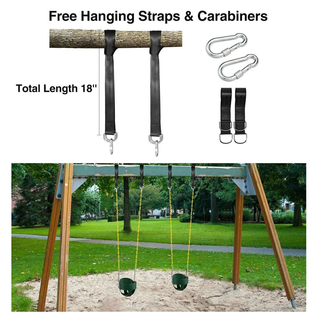 High Back Toddler Bucket Swing Seat with Coated Chains - Redcamp