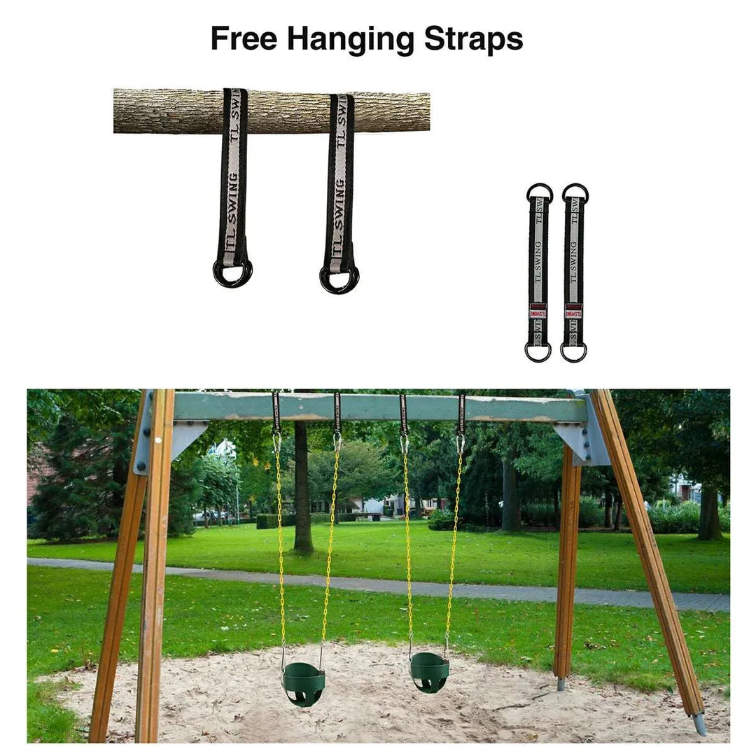 High Back Toddler Bucket Swing Seat with Coated Chains - Redcamp