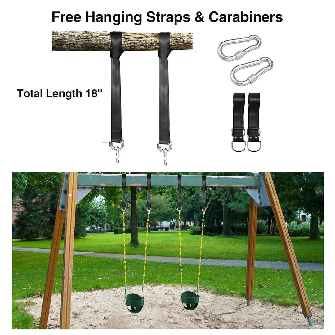 High Back Toddler Bucket Swing Seat with Coated Chains - Redcamp