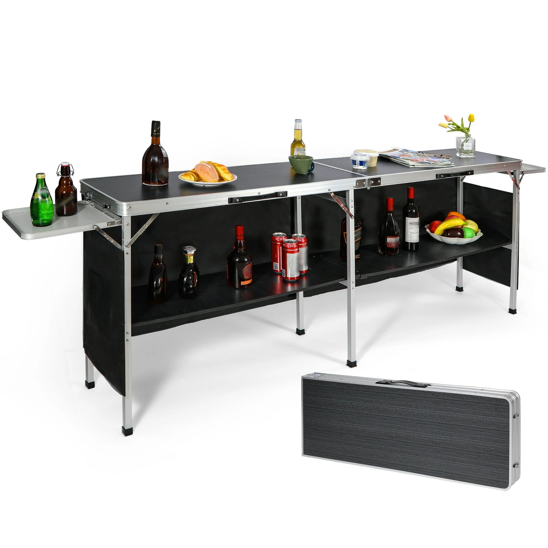 Trademark Innovations 78 in. L x 15 in. W x 36 in. H Portable Bar
