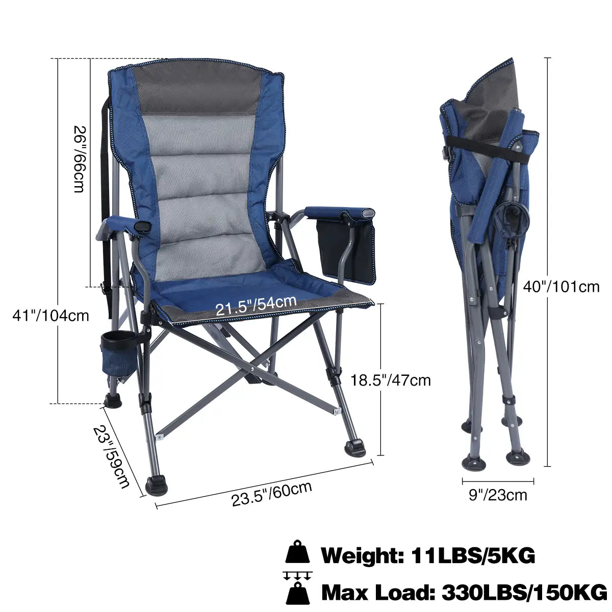Camping Folding Chair Outdoor Furniture Heavy Duty High Back
