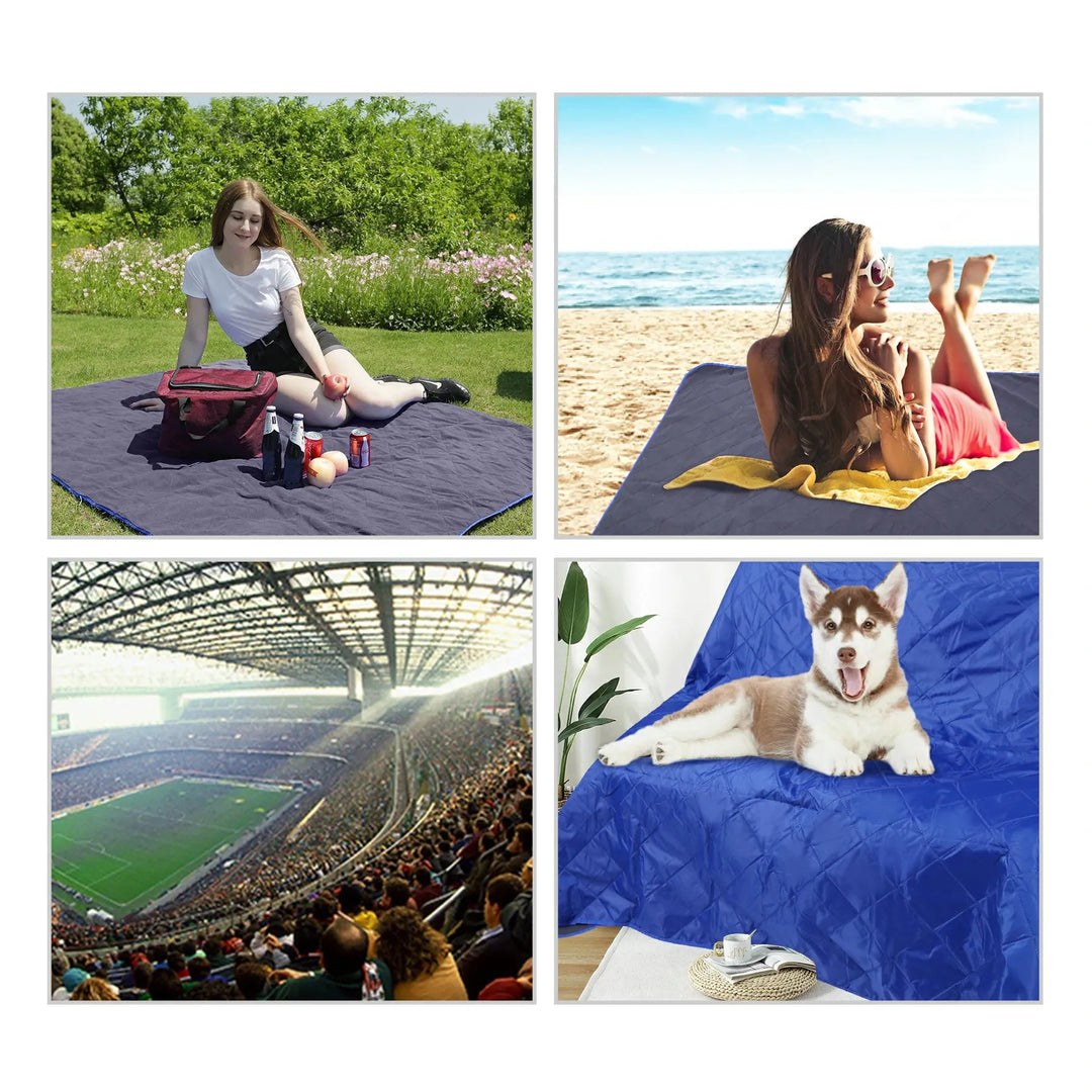 Outdoor Waterproof Blanket with Warm Fleece - Redcamp