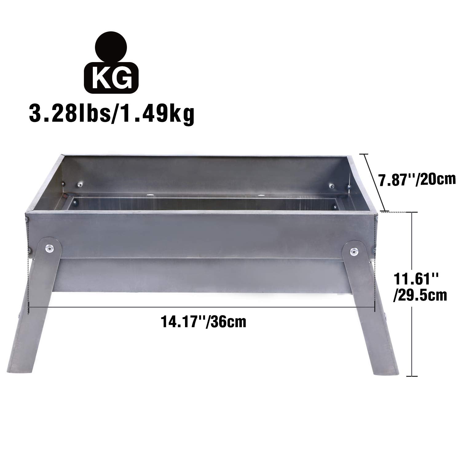 REDCAMP portable charcoal grill dimensions and 3.28 pound weight