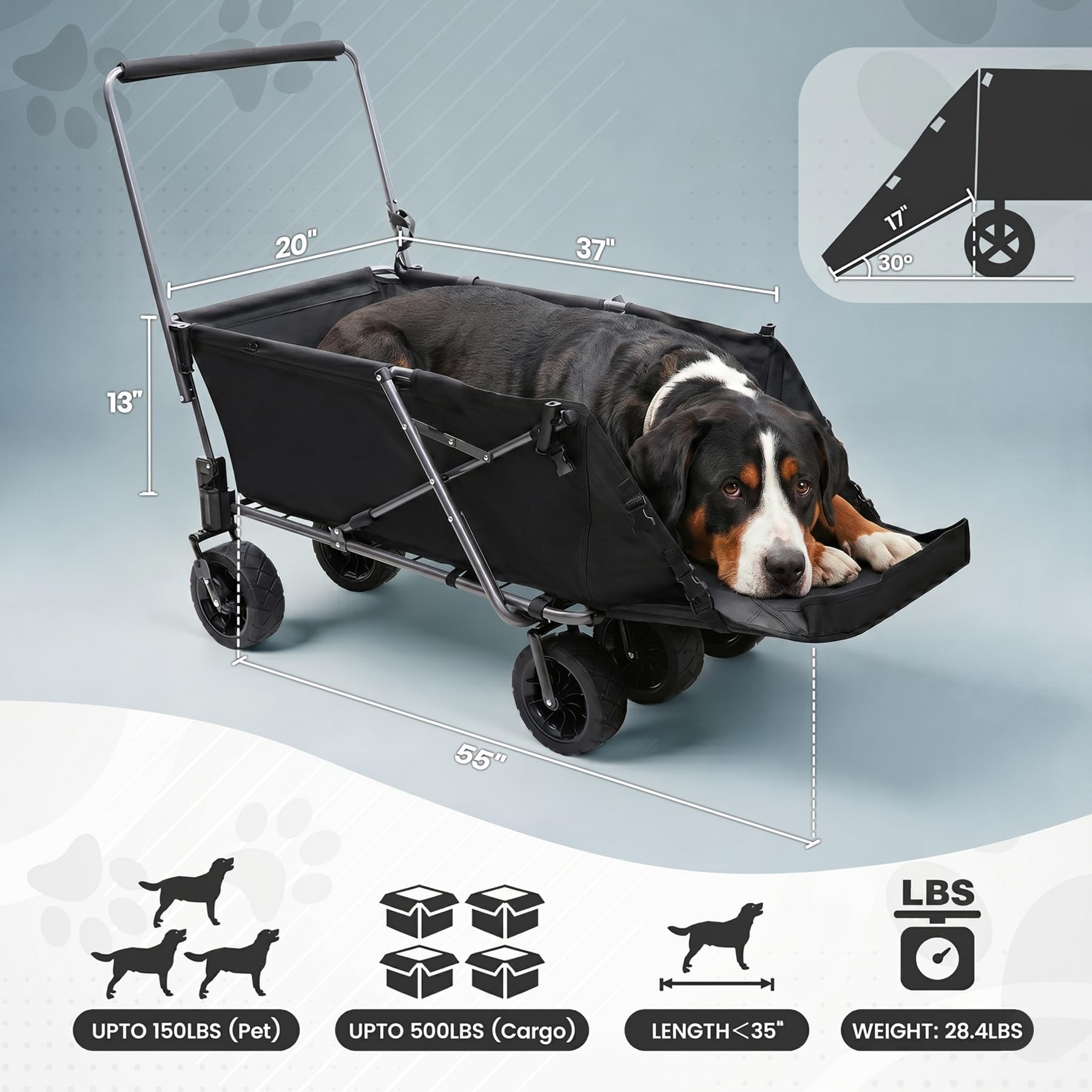 REDCAMP large pet wagon wagon dimensions and weight diagram