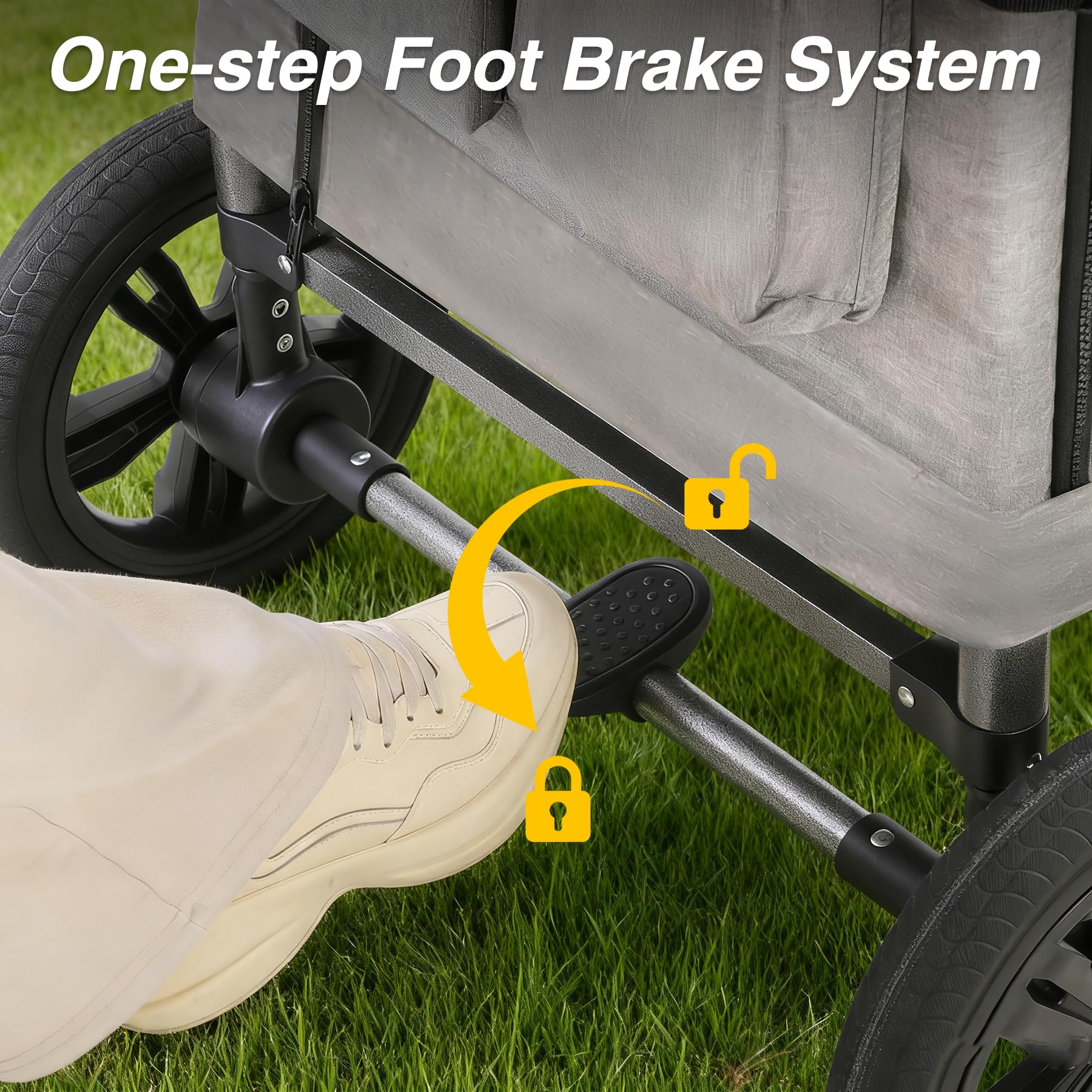 Stroller Wagon for 2 Kids ，Foldable Push Pull Wagon with Canopy