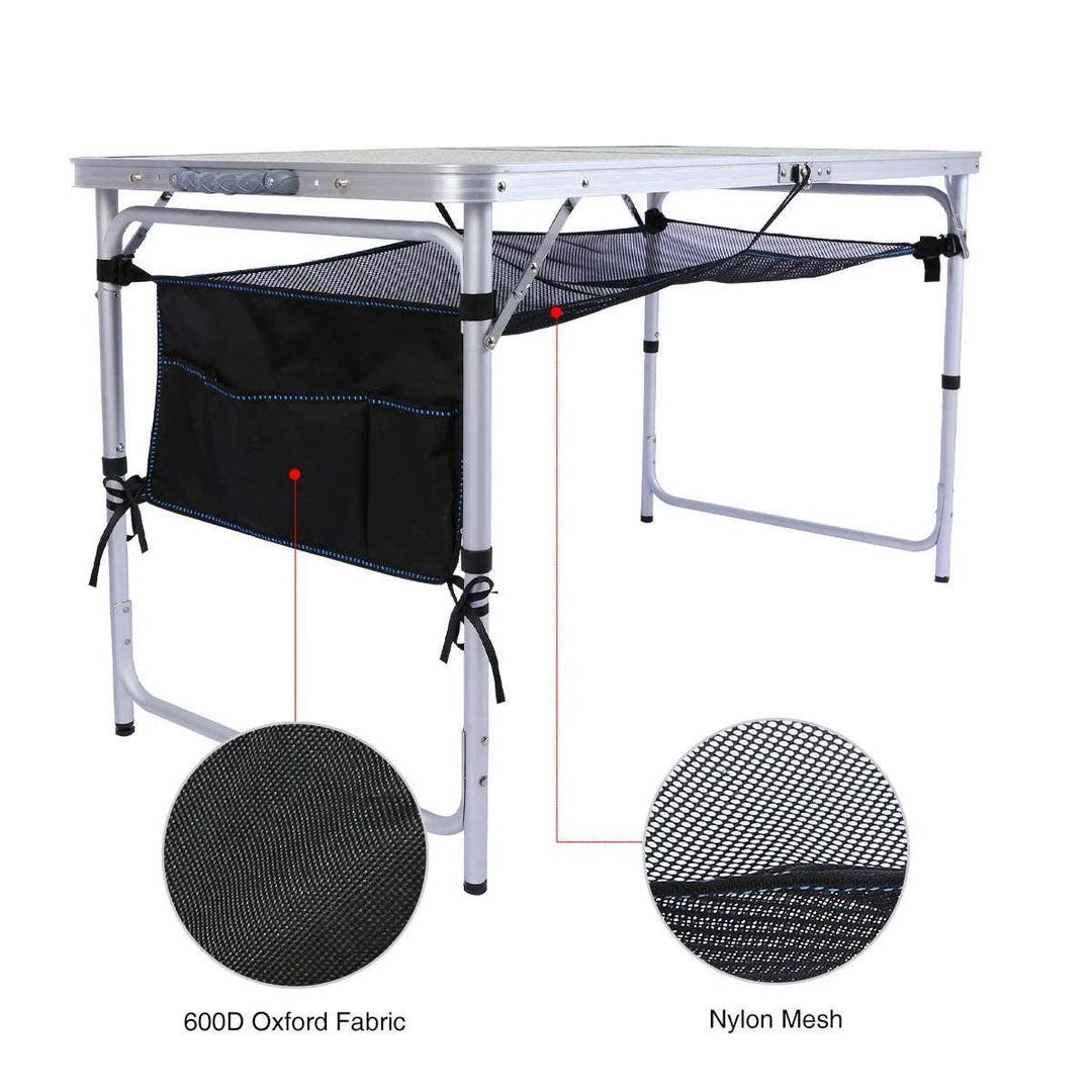 Aluminum Folding Table with Mesh Storage Organizer – Redcamp