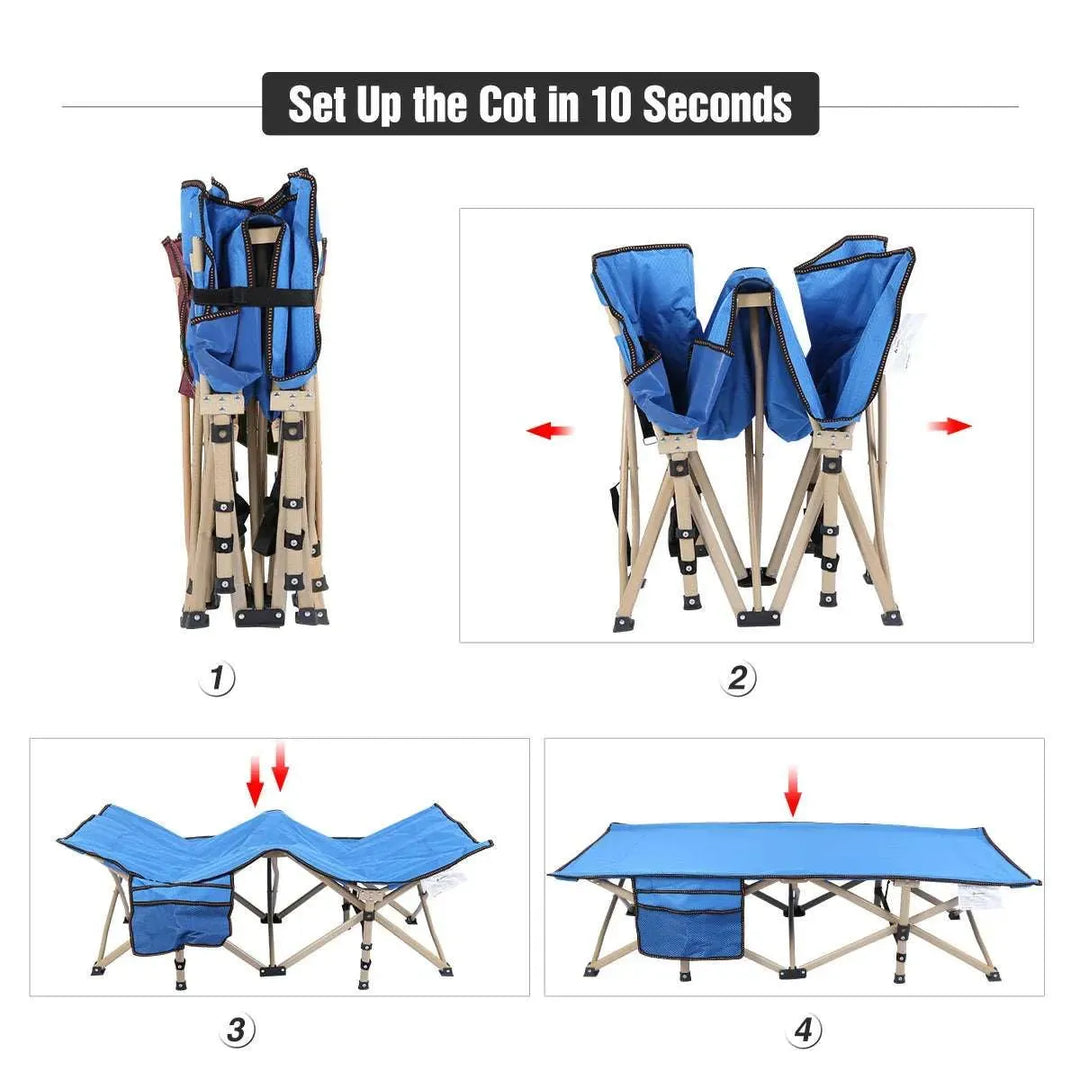 Folding Kids Cot for Sleeping,Blue Pink Navy - Redcamp