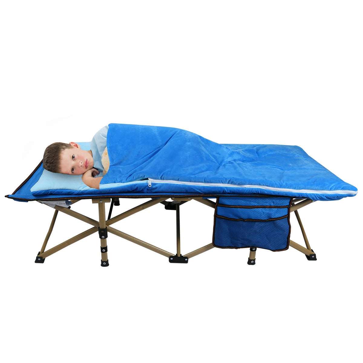 Extra Long Folding Kids Cot for Sleeping 5-10