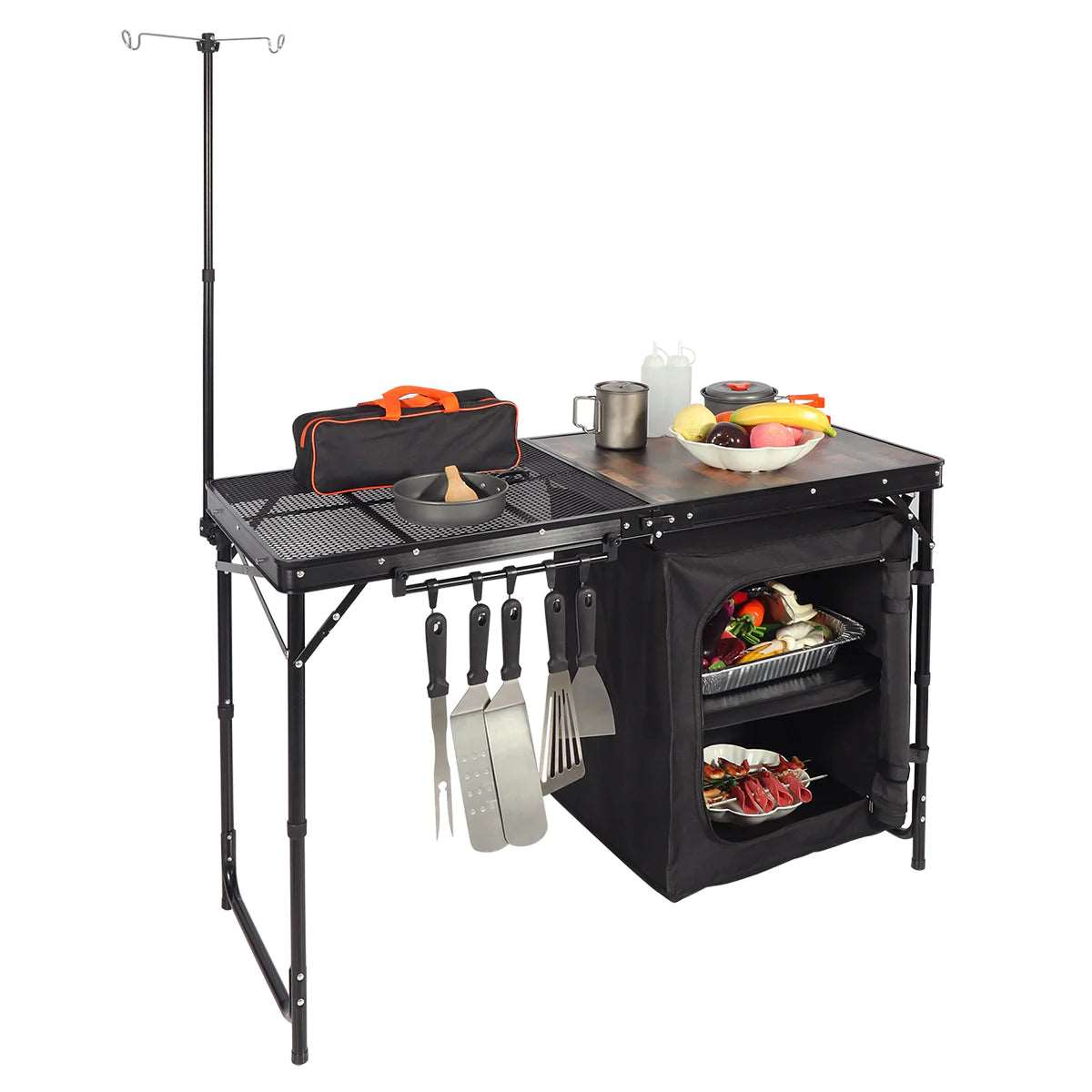 REDCAMP Portable Camping Kitchen Table with Storage Organizer and Hooks –  Redcamp