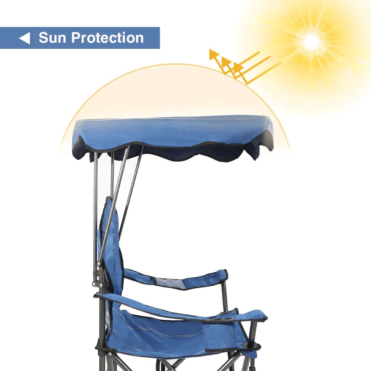 Oversized Folding Camping Chairs with Canopy Shade