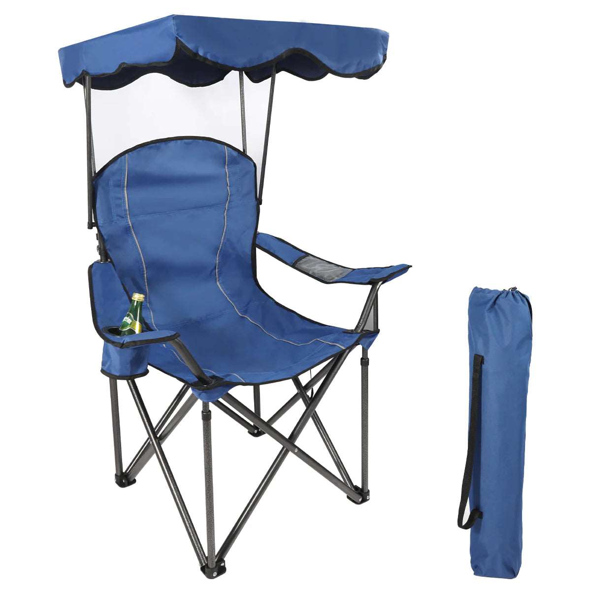 Oversized Folding Camping Chairs with Canopy Shade