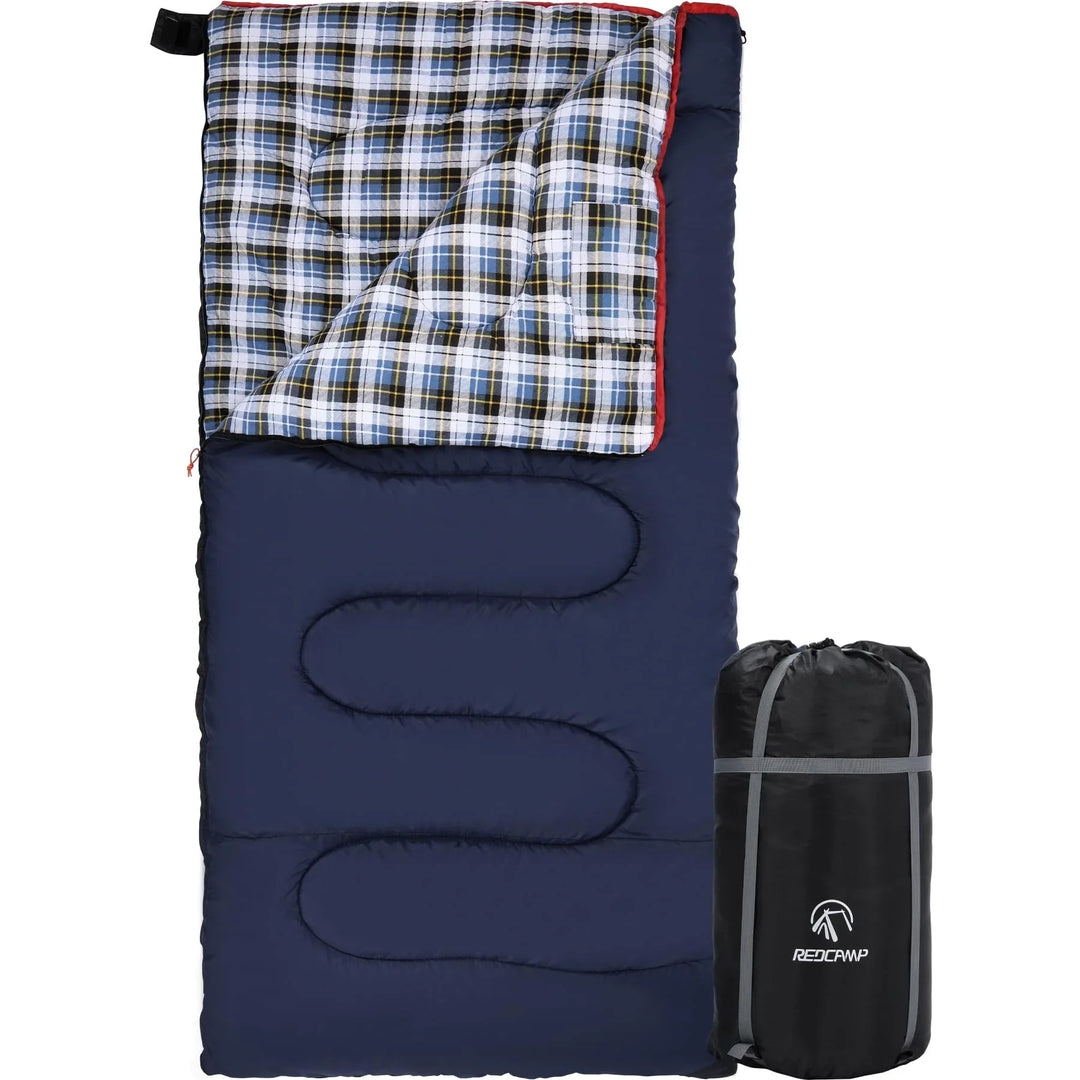 Saco de dormir de franela de algodón para acampar y hacer mochilerismo