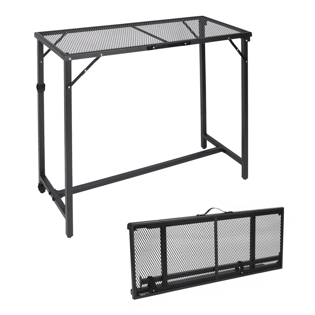 Folding Paito Bar Height Hot Tub Table with Waterproof Mesh Top