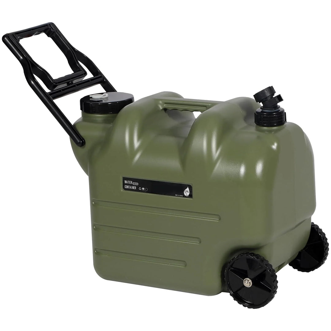 7.4 Gal Water Container with Wheels & Folding Handle