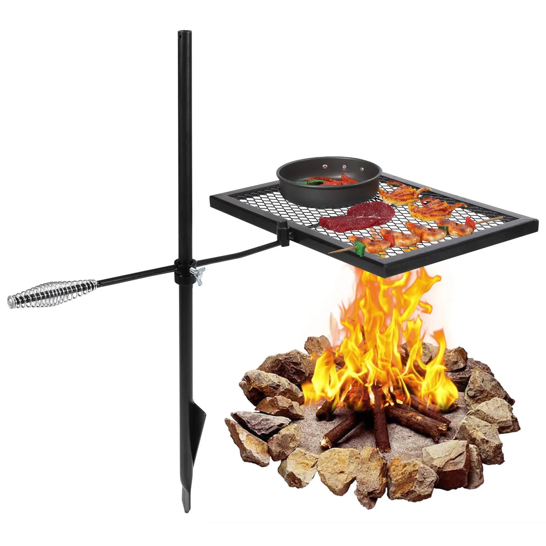 Folding Swivel Campfire Grill for Open Flame Cooking
