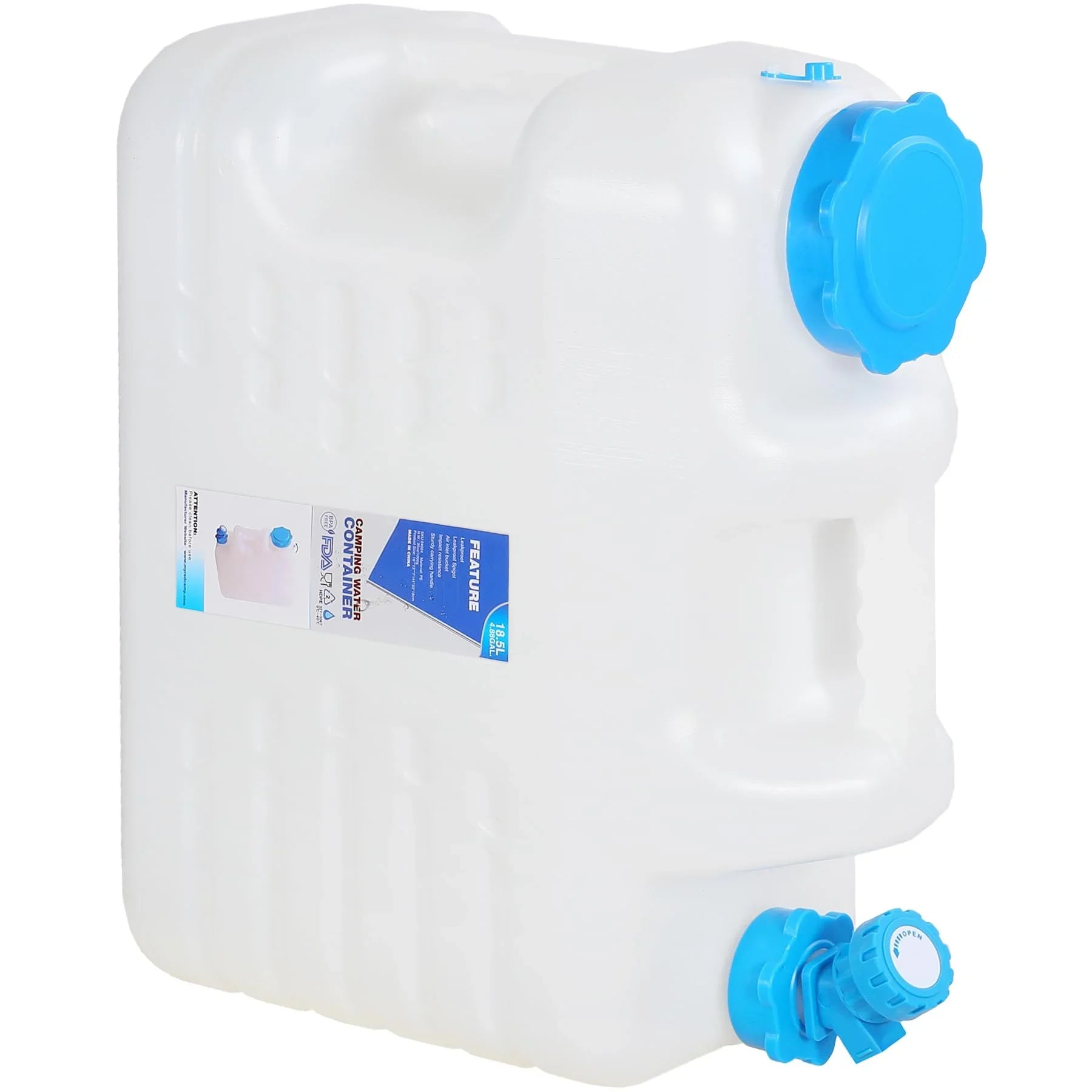 Réservoir d'eau de camping portable avec robinet et roues 