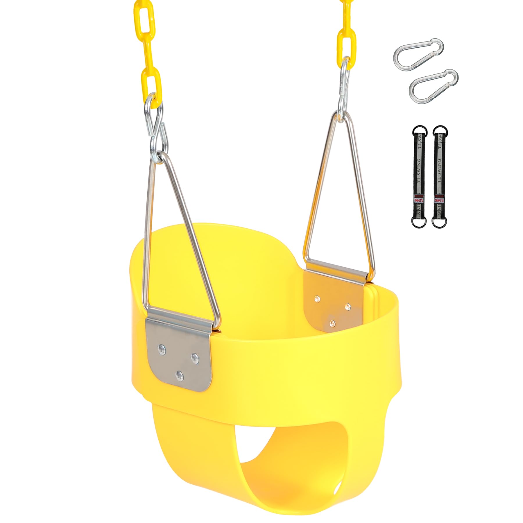High Back Toddler Bucket Swing Seat with Coated Chains