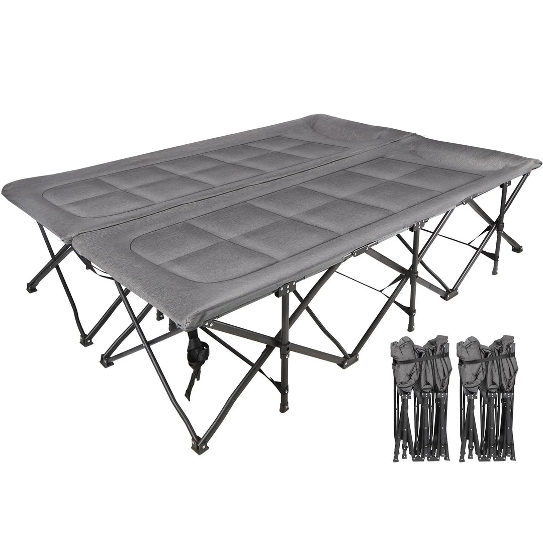 REDCAMP 2 Person Double Camping Cot with Mattress, 59-Inch Wide, Near Queen Size