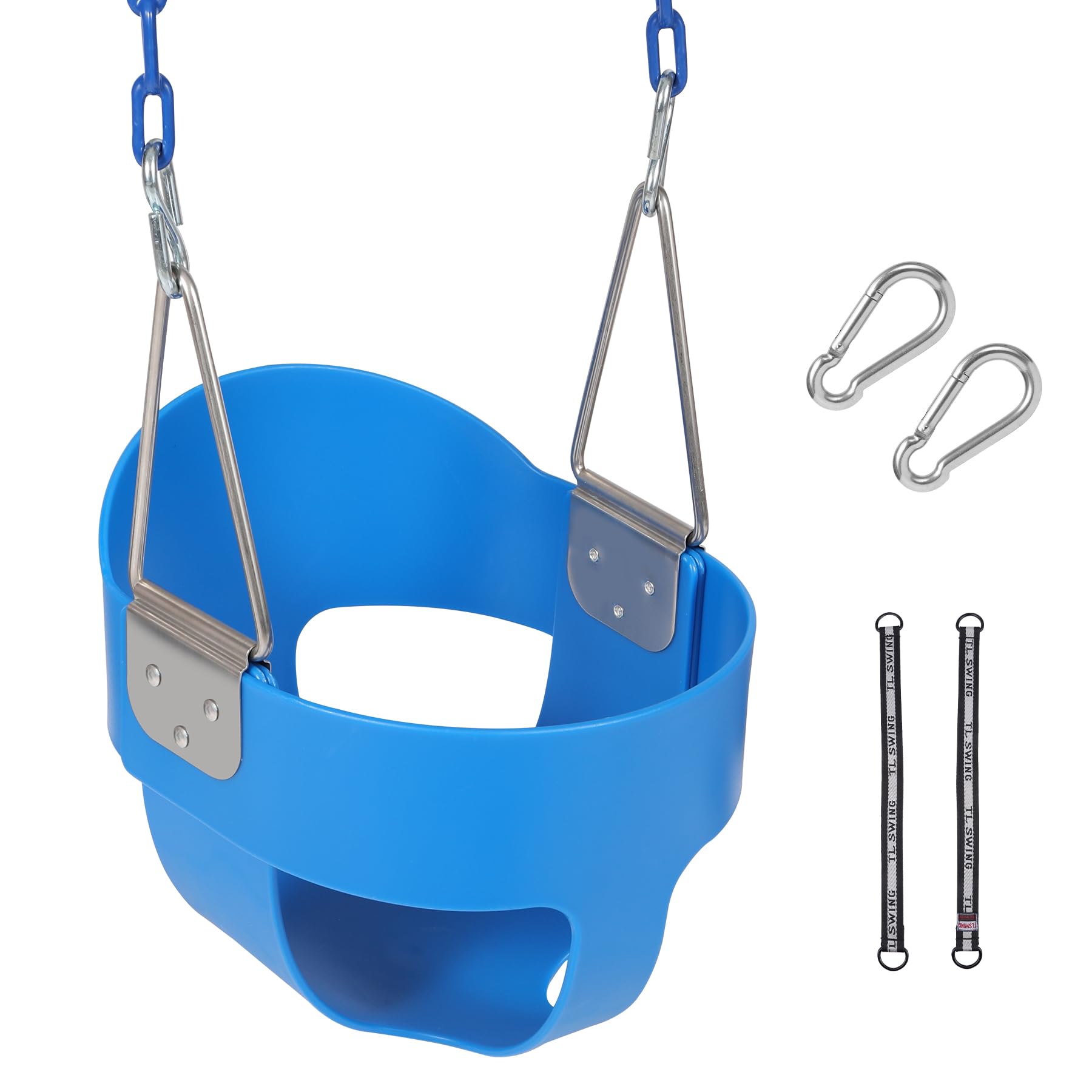 High Back Toddler Bucket Swing Seat with Coated Chains
