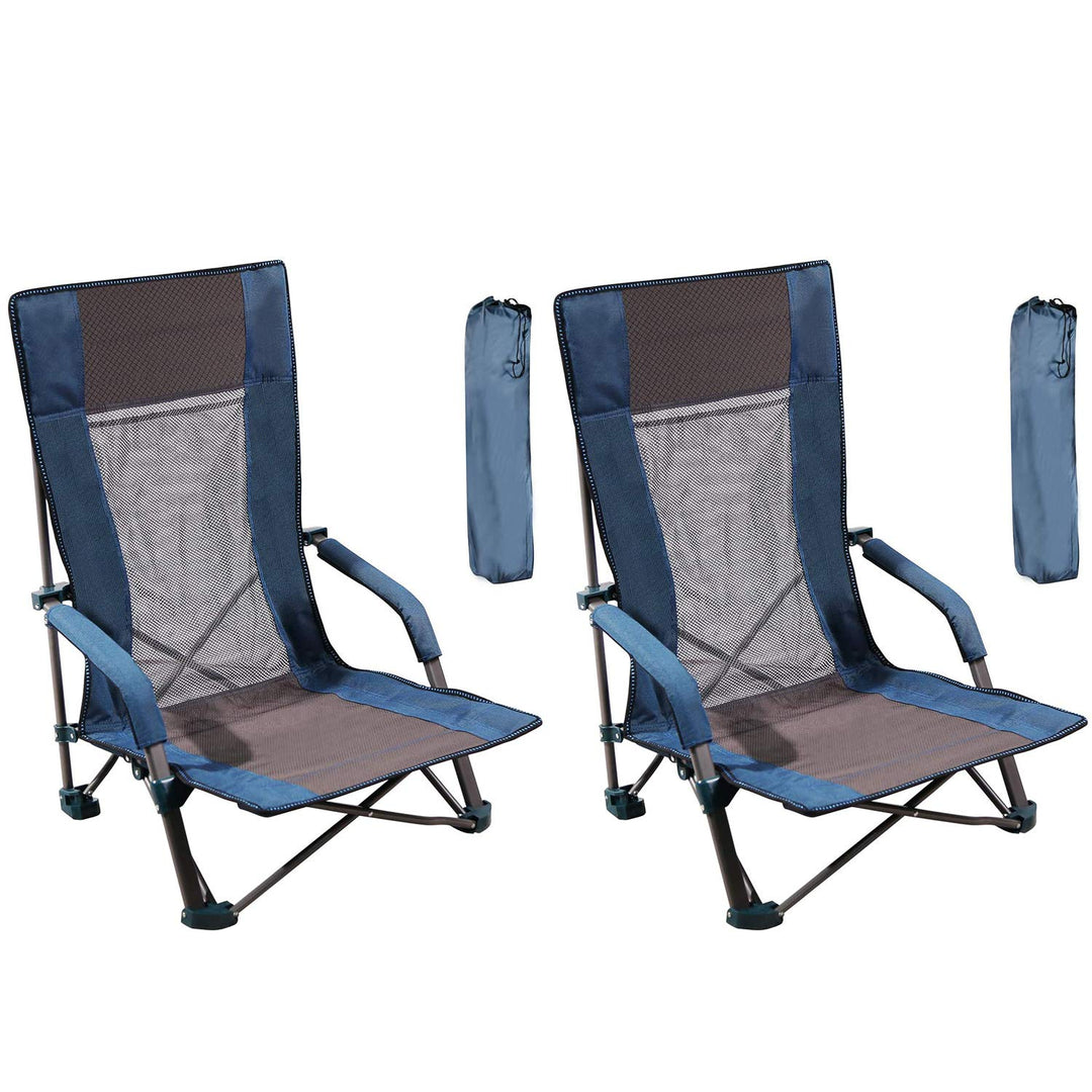Low Beach Chair with High Back for Adults