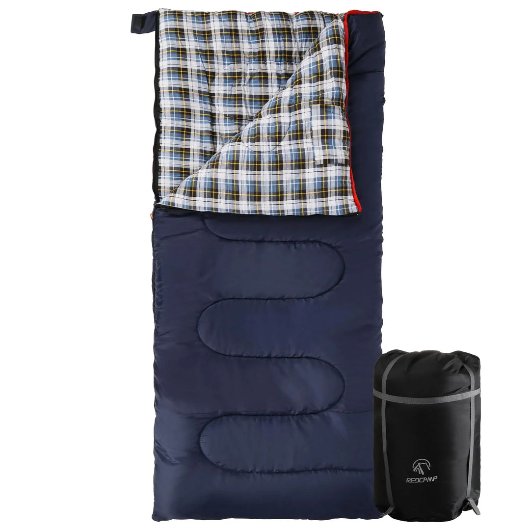 Saco de dormir de franela de algodón para acampar y hacer mochilerismo
