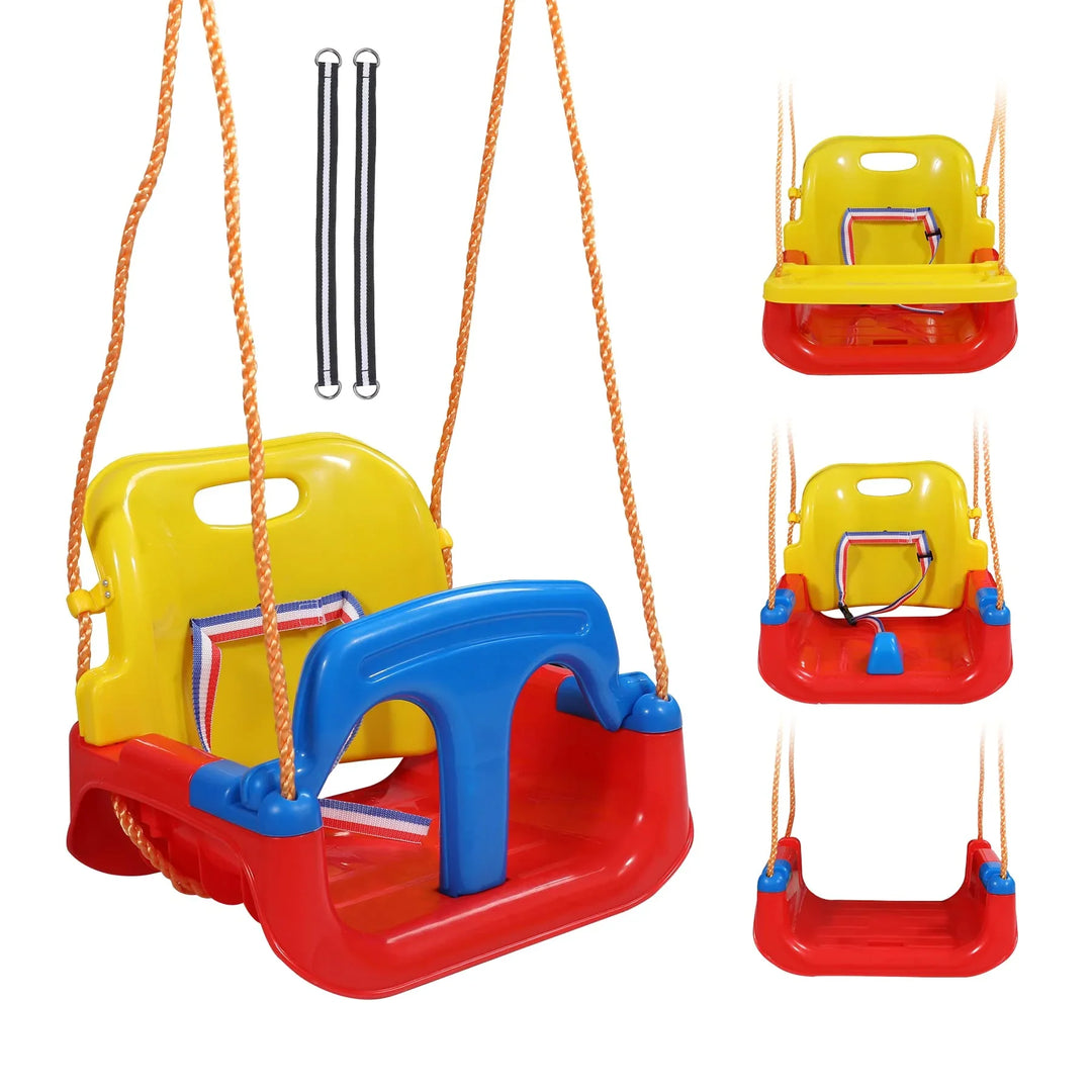 4-in-1 Convertible Toddler Swing with Detachable Dining Tray
