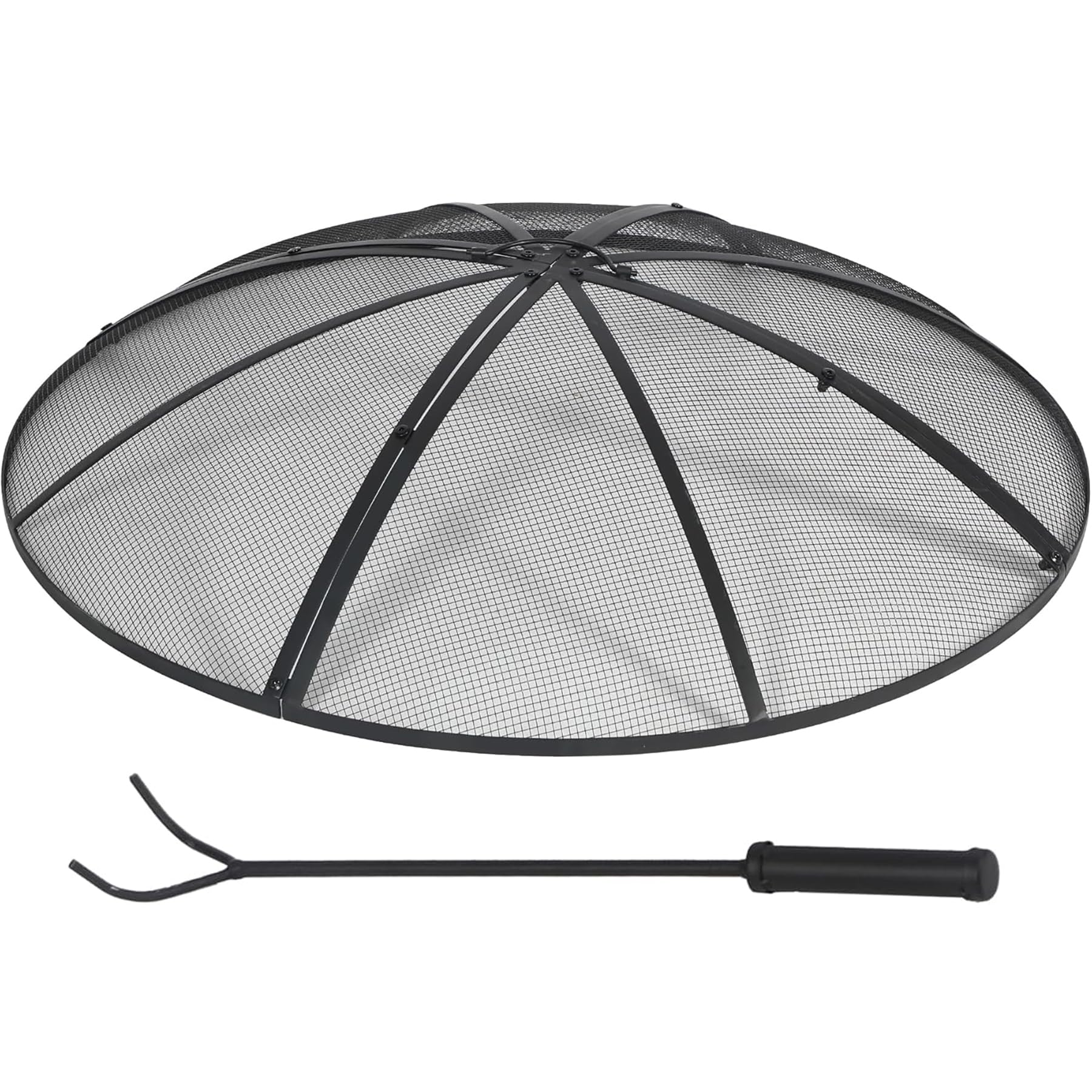 Fire Pit Spark Screen with Handle and Poker Outdoor Mesh Cover30"/36"