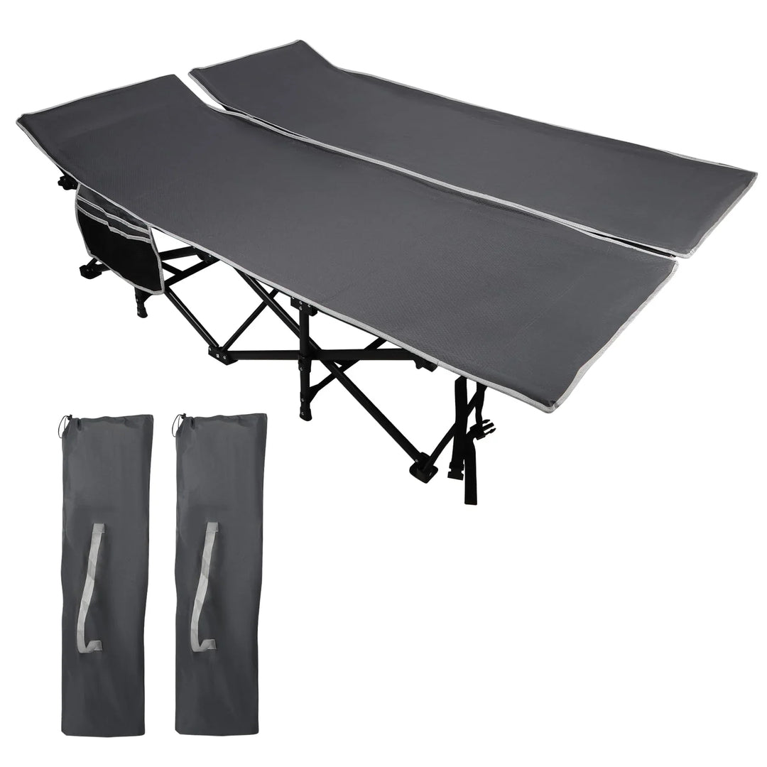 2 Person Folding Camping Cot, 56" Extra Wide