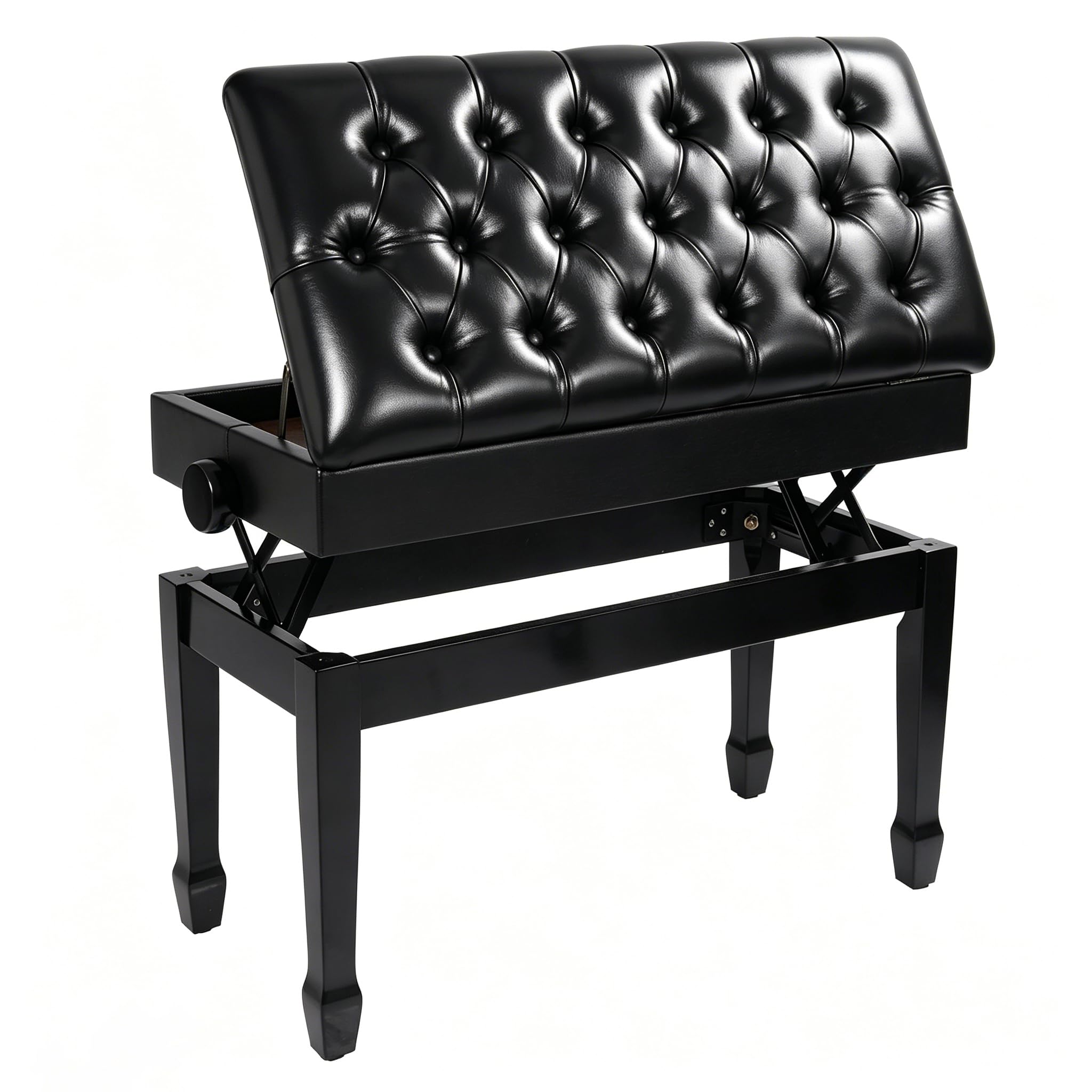 Adjustable Double Piano Bench with Storage