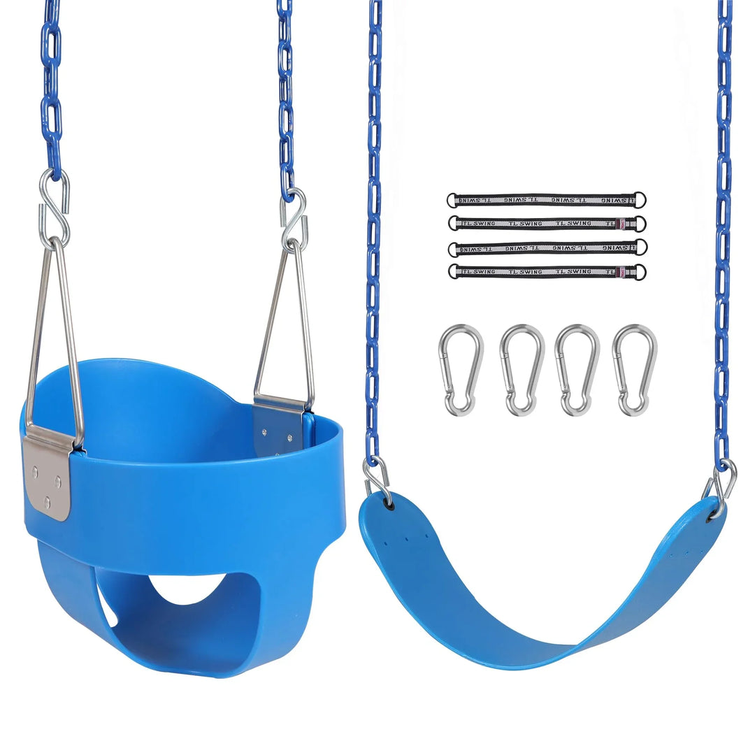 High Back Toddler Bucket Swing Seat with Coated Chains