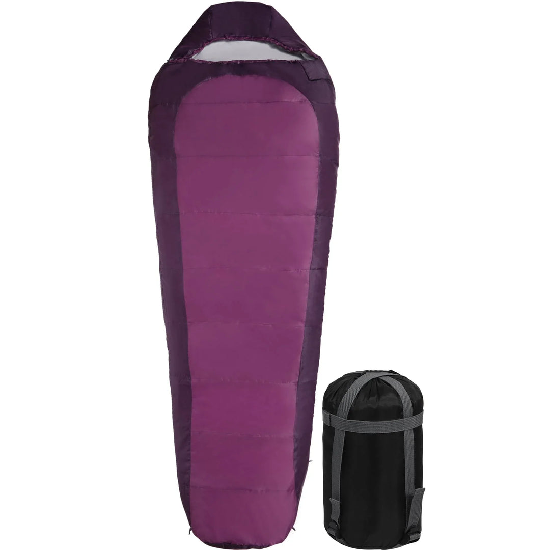 Ultra Lightweight Sleeping Bag for Backpacking, Hiking, Comfort for Adults Warm Weather, with Compression Sack