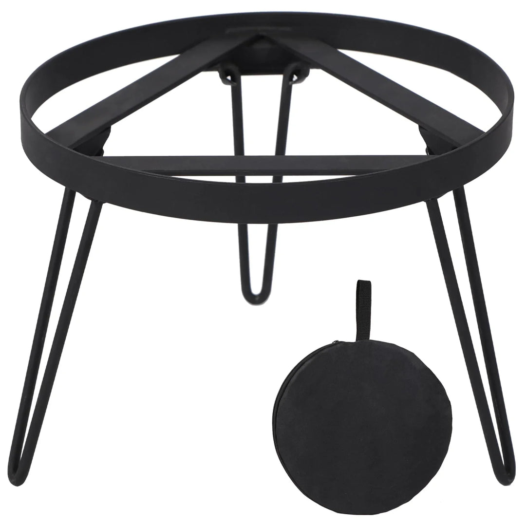 Folding Campfire Tripod for Cooking, Portable Camping Tripod Stand for Solo Stove Bonfire Fire Pit, Dutch Oven, Open Fire, Iron Black