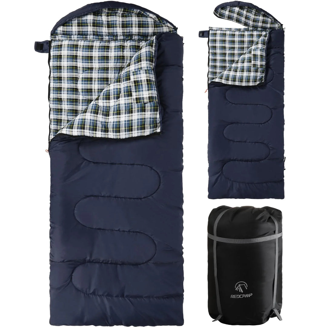 Saco de dormir de franela de algodón para acampar y hacer mochilerismo