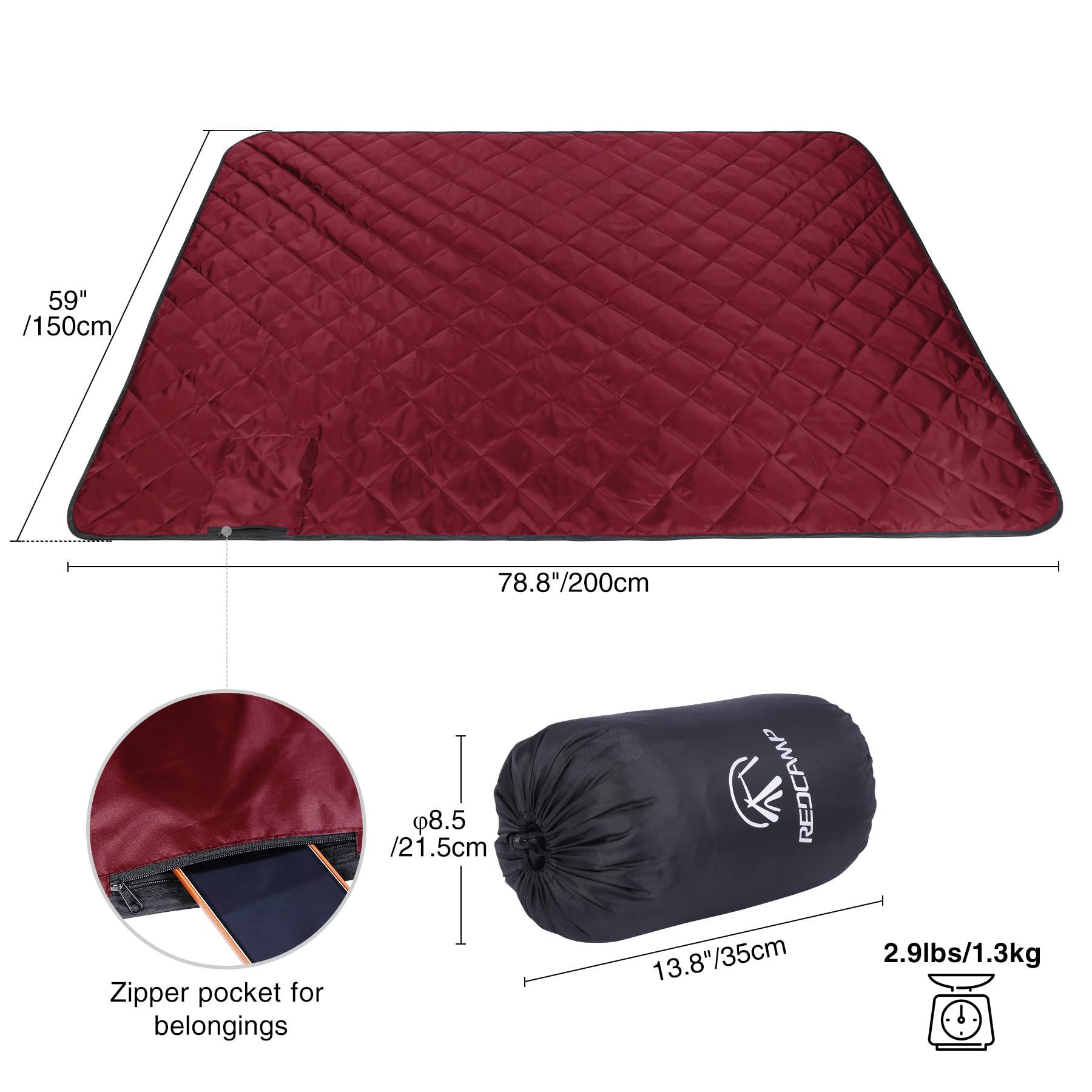 Waterproof Sherpa Stadium Blanket for Outdoor Events