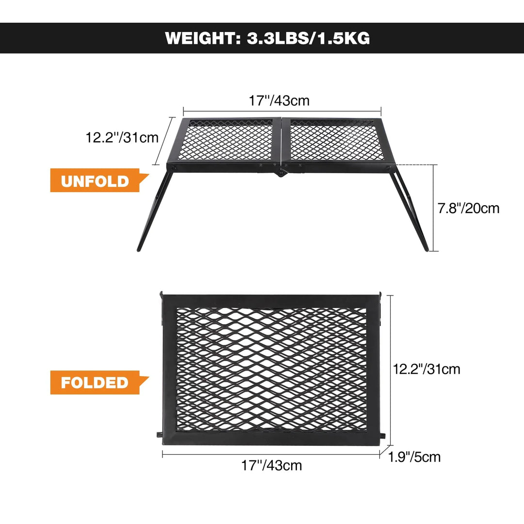 Portable Folding Steel Campfire Grill Grate