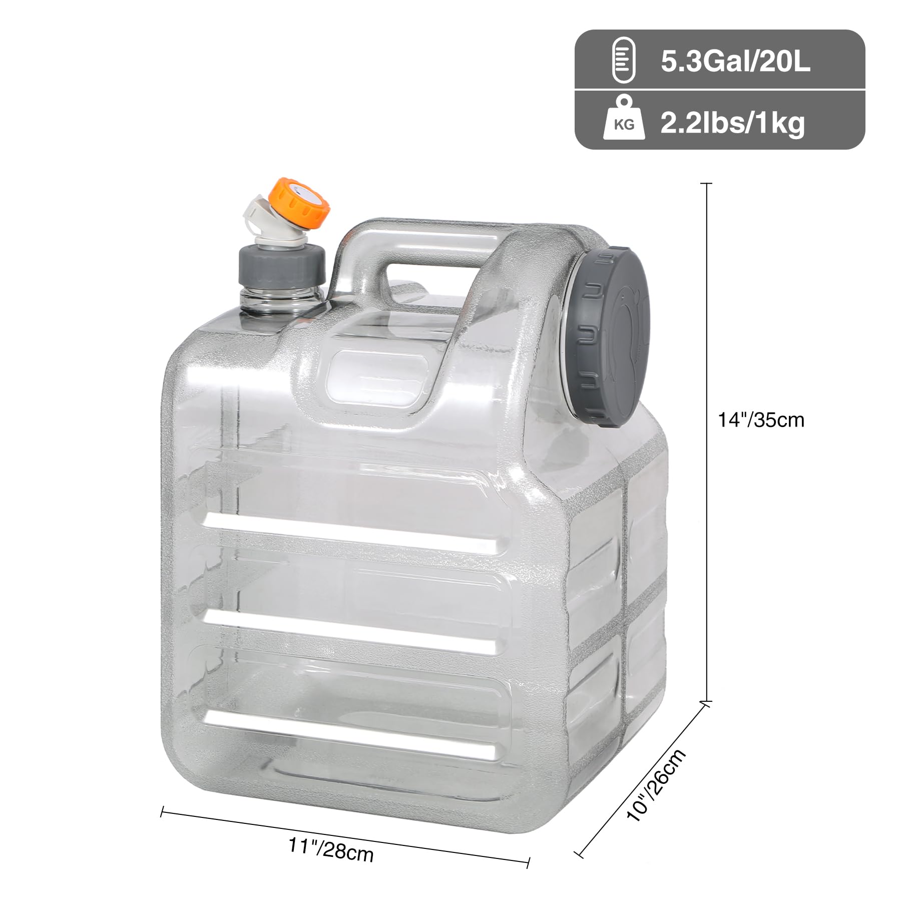 Portable Water Storage Tank with Adjustable Spigot - Food Grade PC