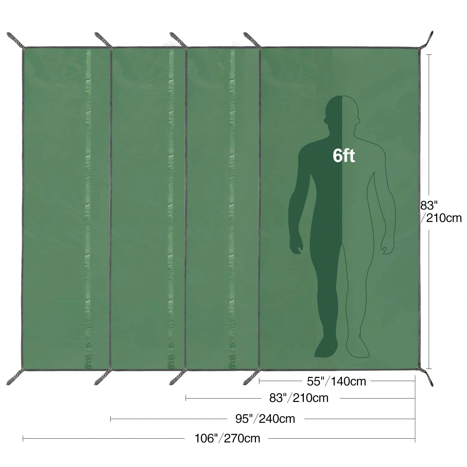 Waterproof Camping Tent Tarp, Multifunctional Tent Footprint