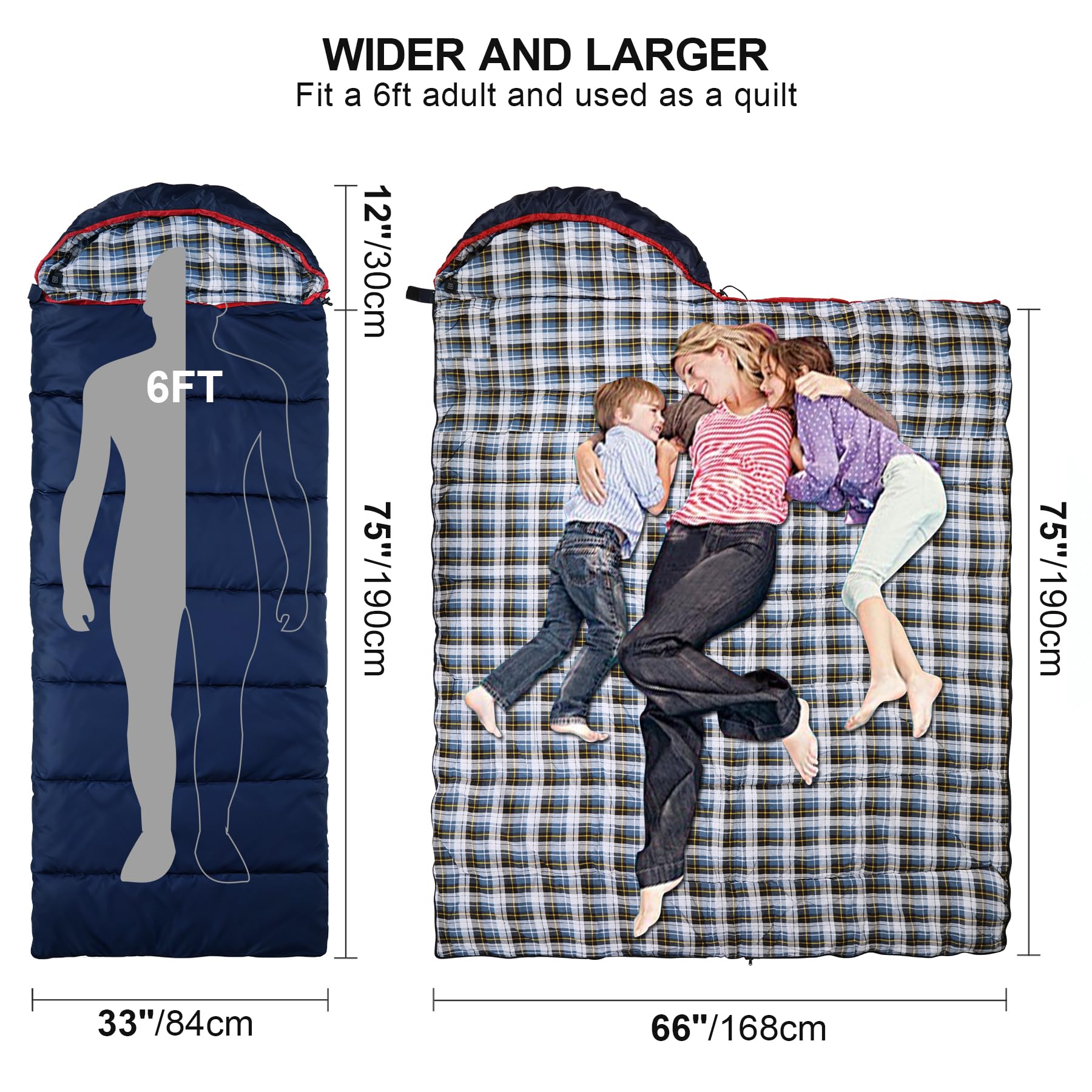 Heated Sleeping Bag with 3 Temperature