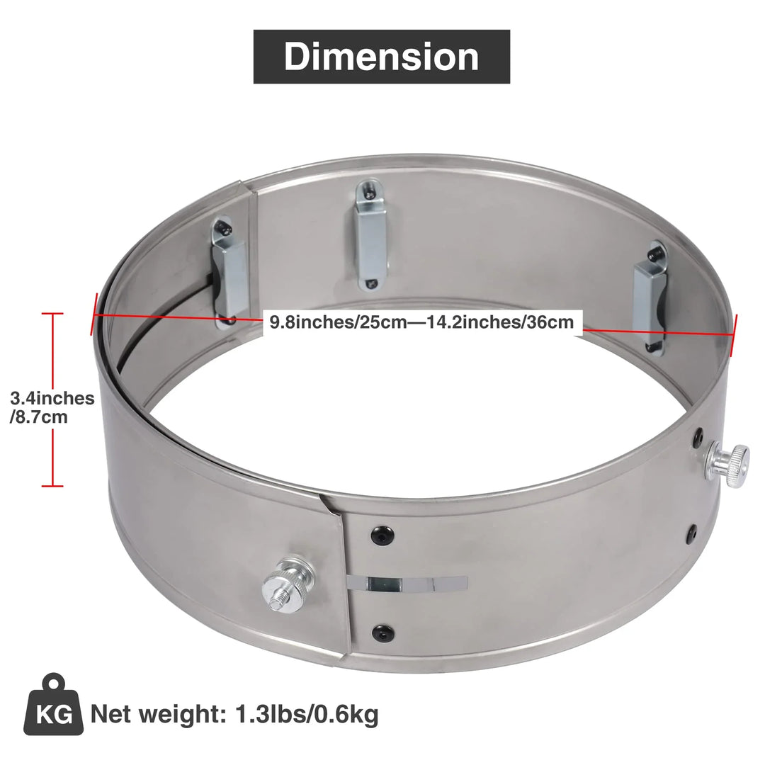 Rocket Stove Windscreen, 9.8"-14.2" Adjustable Stainless Steel Camping Wood Stove Windshield Portable for Outdoor Cooking, Round Silver