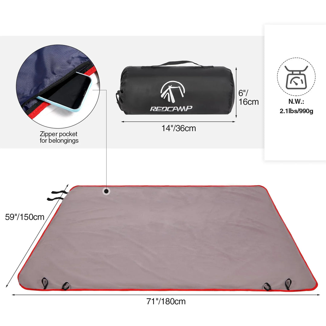 Outdoor Waterproof Blanket with Warm Fleece