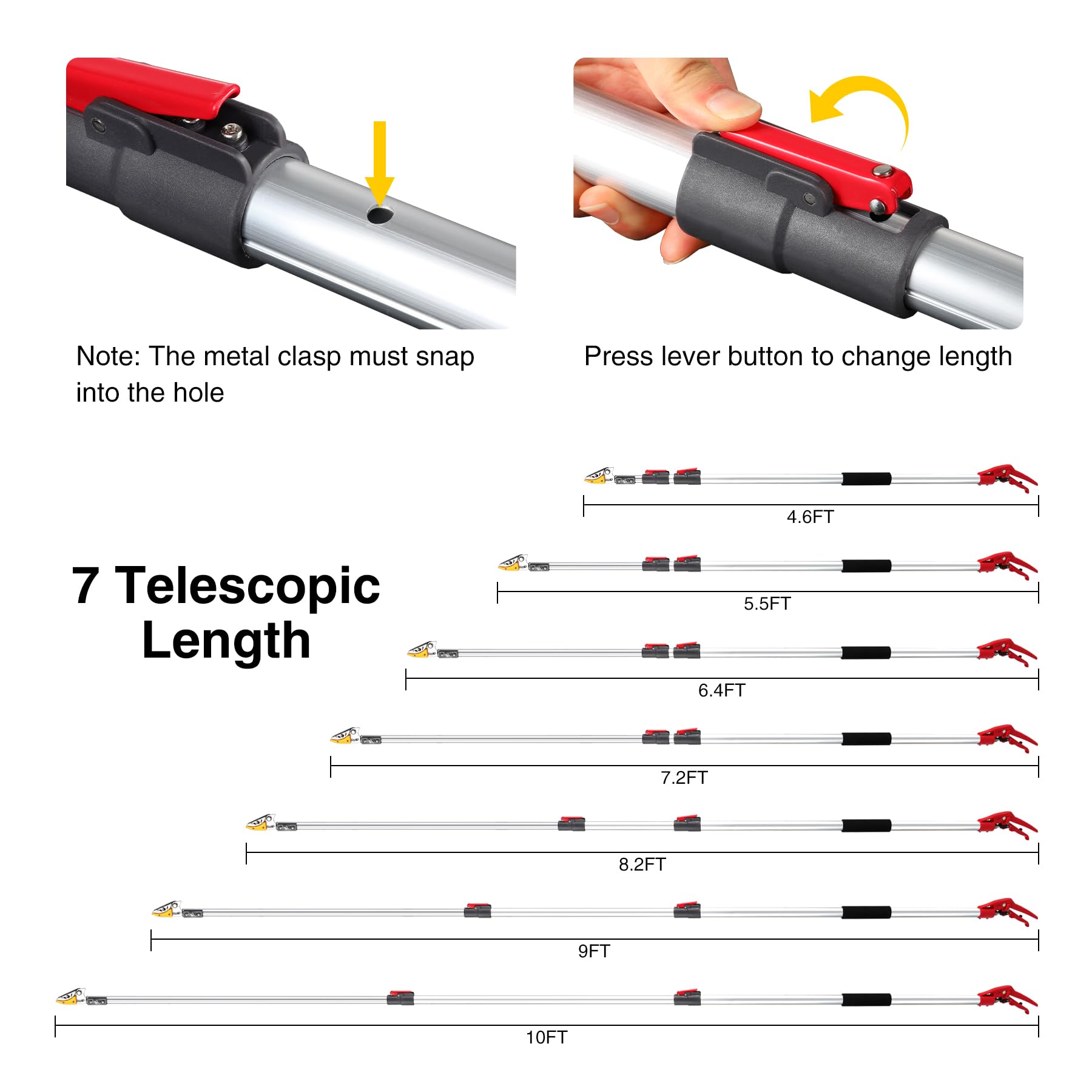 REDCAMP Telescoping Pole Saw with Pruner, 13 FT / 16.4 FT