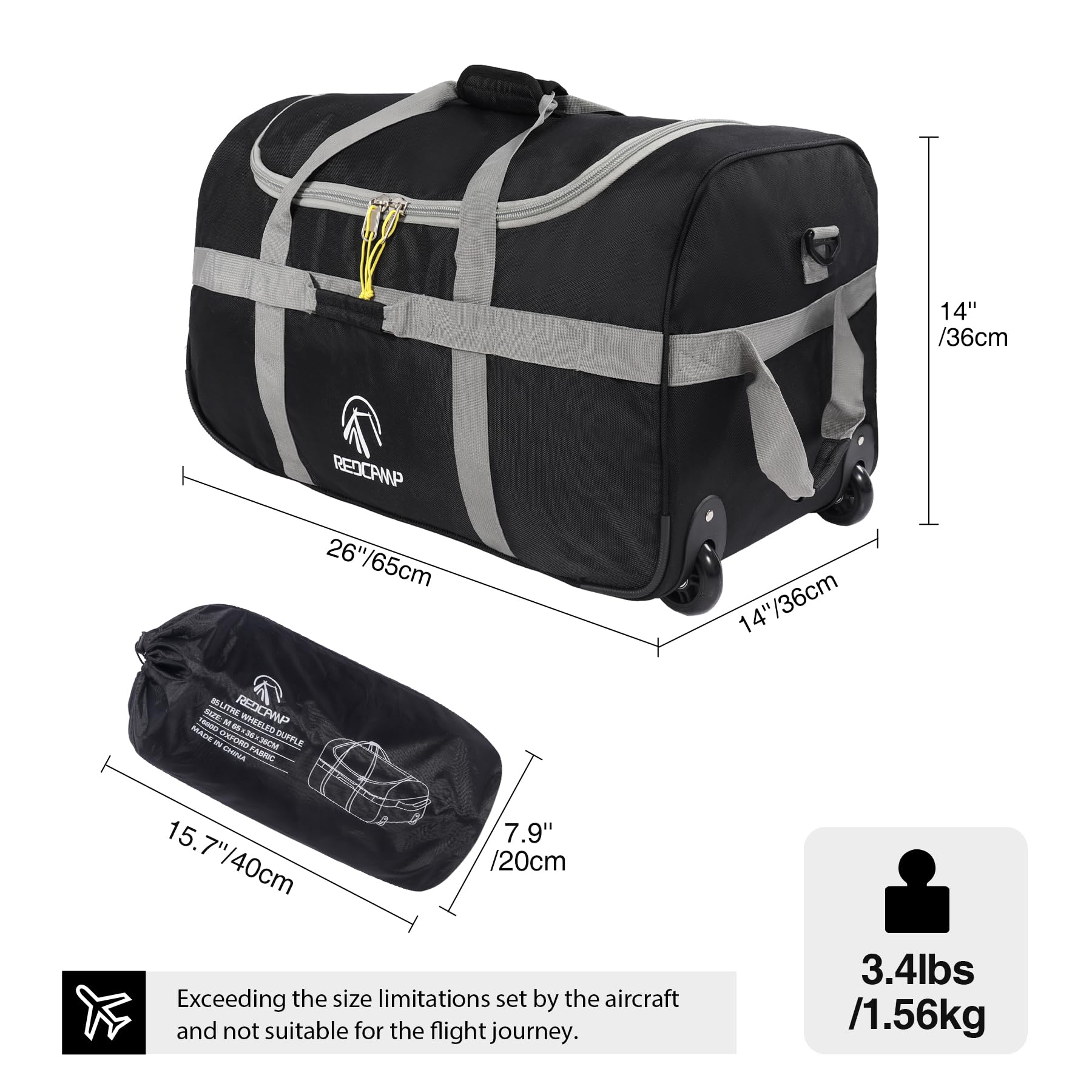 Foldable Wheeled Duffle Bag 85L / 120L